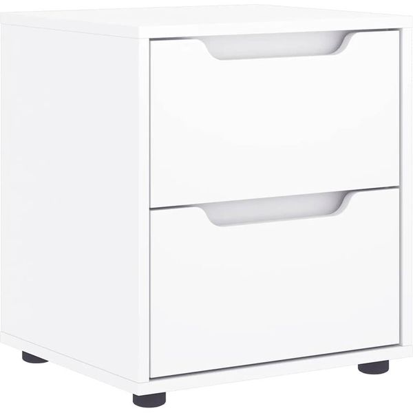 Syfax™ Comodino Visnes Bianco 45X40X50 Cm In Legno Multistrato-image