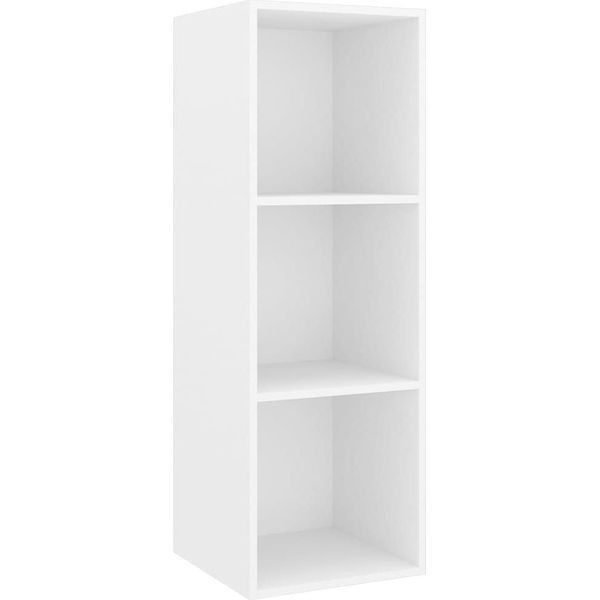 Syfax™ Mobile Tv Da Parete Bianco 37X37X107 Cm In Legno Multistrato-image