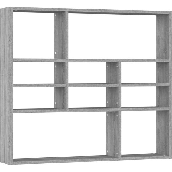 Syfax™ Mensola A Muro Grigio Sonoma 90X16X78 Cm In Legno Multistrato-image