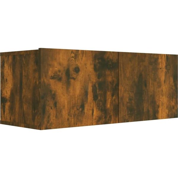 Syfax™ Mobile Tv Rovere Fumo 80X30X30 Cm In Legno Multistrato-image
