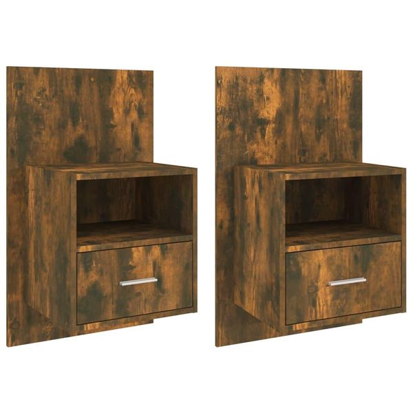 Syfax™ Comodini A Muro 2 Pz Rovere Fumo-image