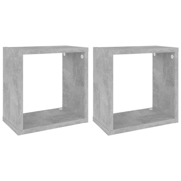 Syfax™ Mensole Parete A Cubo 2 Pz Grigio Cemento 26X15X26 Cm-image