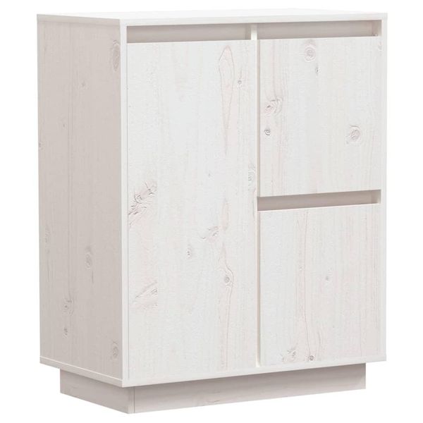 Syfax™ Credenza Bianca 60X34X75 Cm In Legno Massello Di Pino-image