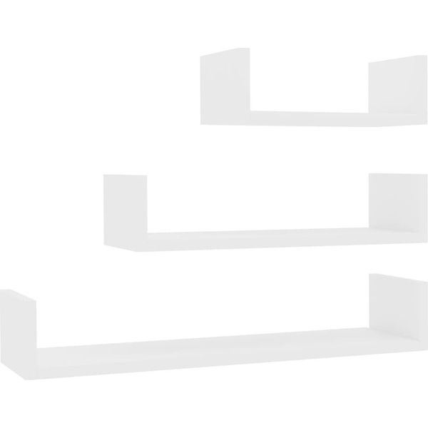 Syfax™ Mensole A Muro 3 Pz Bianco In Legno Multistrato-image