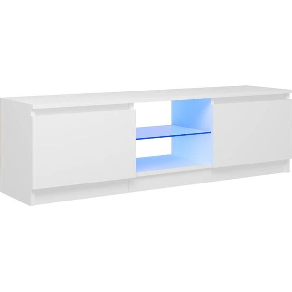 Syfax™ Mobile Porta Tv Con Luci Led Bianco 120X30X36 Cm-image