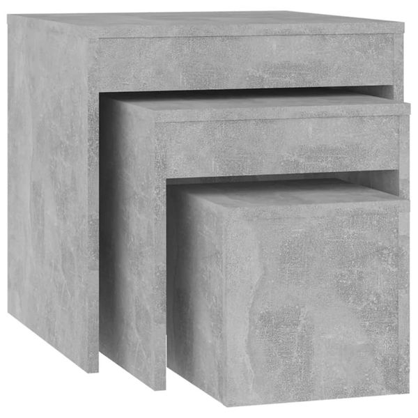 Syfax™ Tavolini Impilabili 3 Pz Grigio Cemento In Truciolato-image