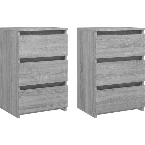 Syfax™ Comodini Grigio Sonoma 2 Pz 40X35X62,5 Cm In Legno Multistrato-image