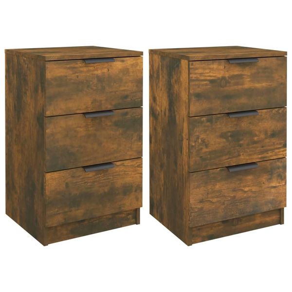 Syfax™ Comodini 2 Pz Rovere Fumo 40X36X65 Cm-image