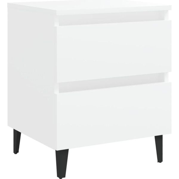 Syfax™ Comodino Bianco 40X35X50 Cm In Legno Multistrato-image