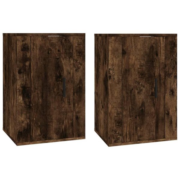 Syfax™ Mobili Porta Tv A Parete 2 Pz Rovere Fumo 40X34,5X60 Cm-image