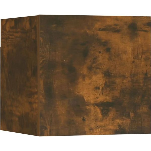Syfax™ Armadietto Tv Montato A Parete Rovere Fumo 30,5X30X30 Cm-image