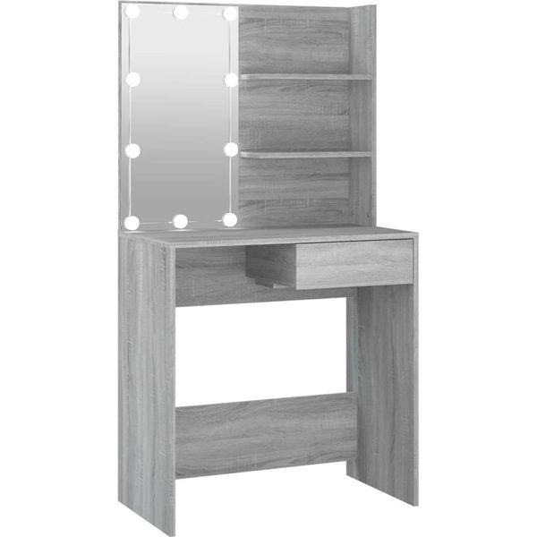Syfax™ Toeletta Con Led Grigio Sonoma 74,5X40X141 Cm-image