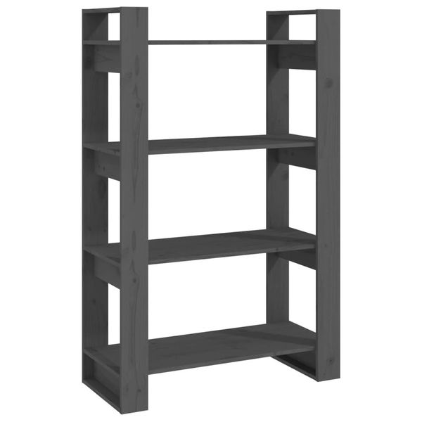 Syfax™ Libreria/Divisorio Grigio 80X35X125 Cm Legno Massello Di Pino-image