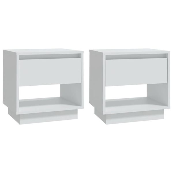 Syfax™ Comodini 2 Pz Bianchi 45X34X44 Cm In Truciolato-image
