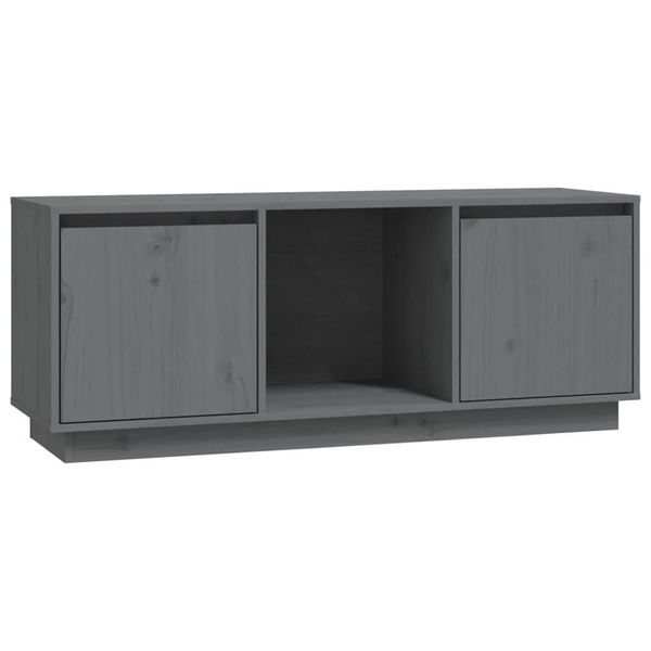 Syfax™ Mobile Porta Tv Grigio 110,5X35X44 Cm In Legno Massello Di Pino-image