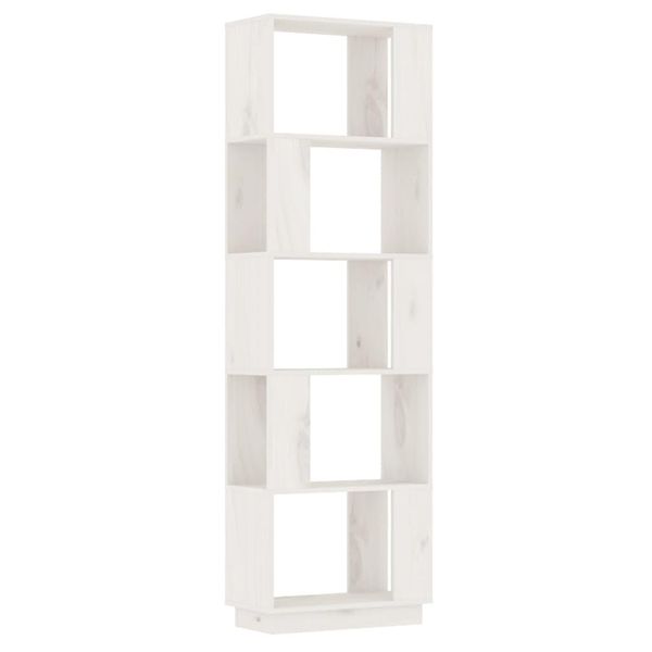 Syfax™ Libreria/Divisorio Bianco 51X25X163,5 Cm Legno Massello Di Pino-image