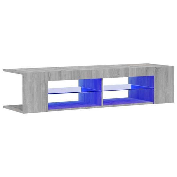 Syfax™ Mobile Porta Tv Con Luci Led Grigio Sonoma 135X39X30 Cm-image