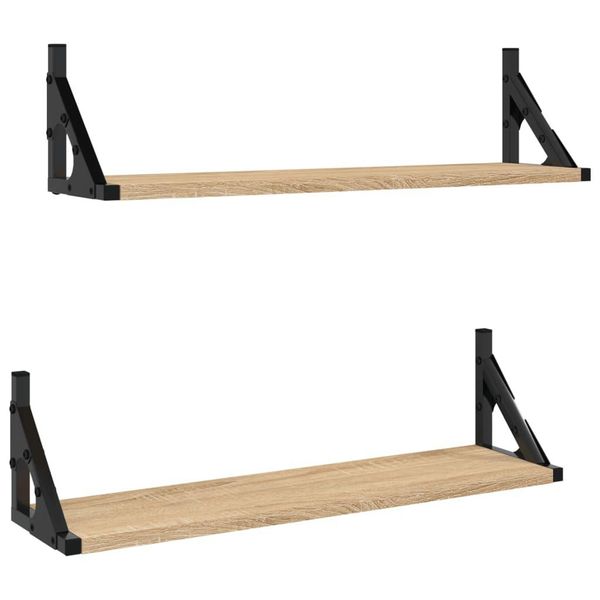 Syfax™ Mensole Da Parete 2Pz Rovere Sonoma 60X15X15,5 Cm-image