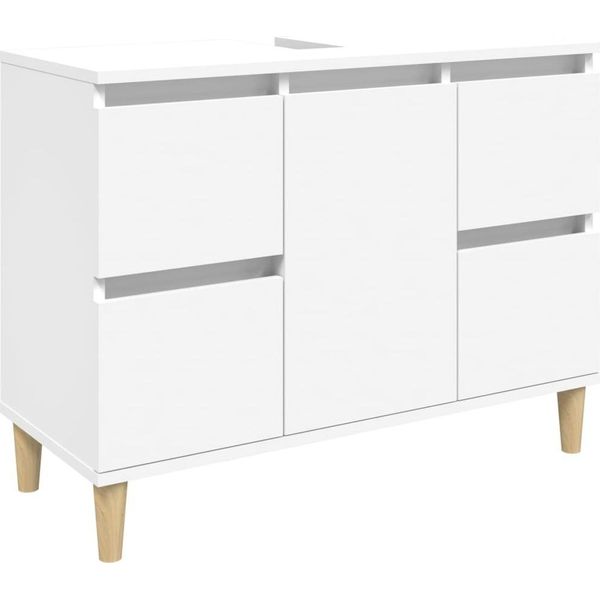 Syfax™ Mobile Lavabo Bianco 80X33X60 Cm In Legno Multistrato-image
