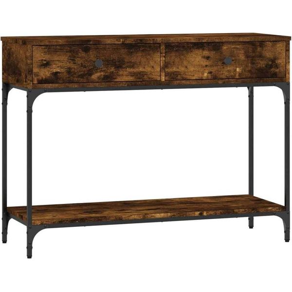 Syfax™ Tavolino Consolle Rovere Fumo 100X34,5X75Cm Legno Multistrato-image
