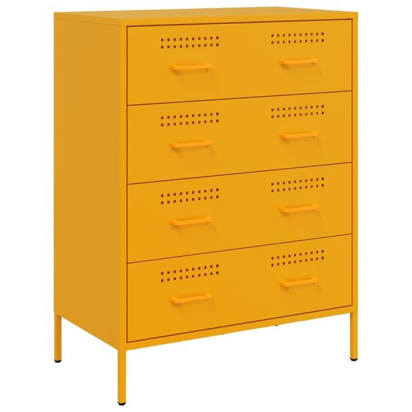 Syfax™ Credenza Giallo Senape 68X39X89 Cm In Acciaio-image
