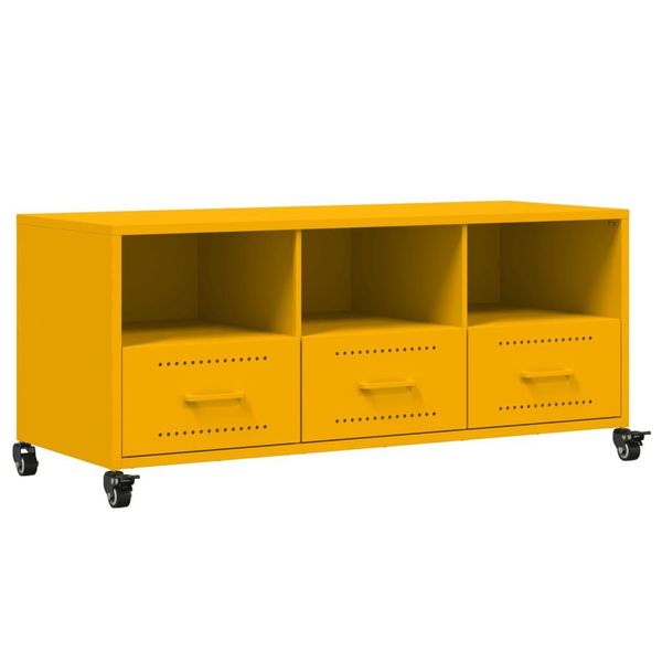 Syfax™ Mobile Tv Giallo Senape 100,5X39X43,5 Cm In Acciaio-image