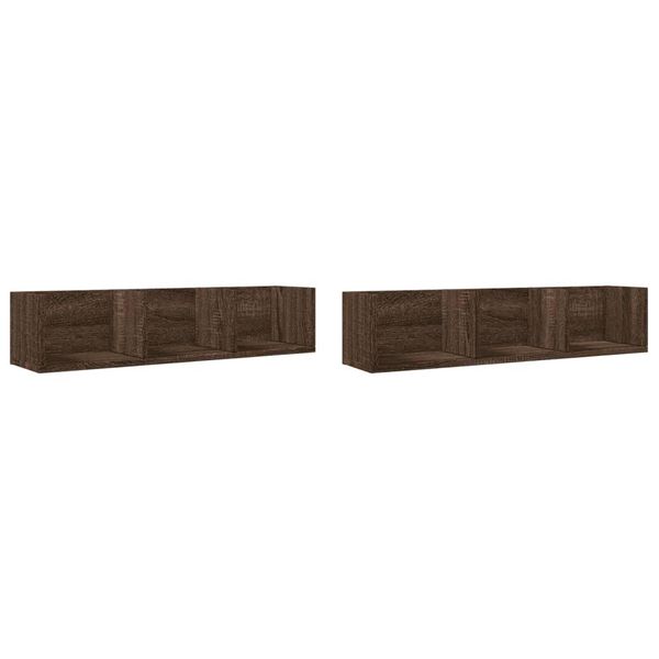 Syfax™ Mobili Parete 2Pz Rovere Marrone 75X18X16,5Cm Legno Multistrato-image