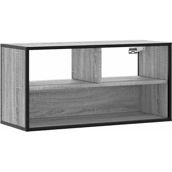 Syfax™ Mobile Tv Grigio Sonoma 80X31X39,5 Cm Legno Multistrato Metallo-image