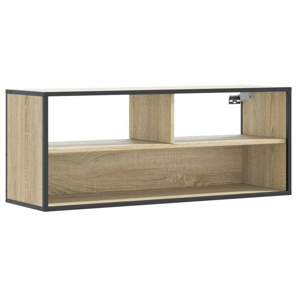 Syfax™ Mobile Tv Rovere Sonoma 100X31X39,5Cm Legno Multistrato Metallo-image