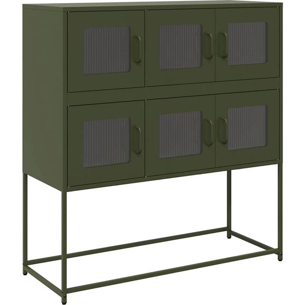 Syfax™ Credenza Verde Oliva 100,5X39X107 Cm Acciaio Laminato A Freddo-image