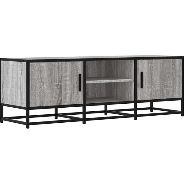 Syfax™ Mobile Tv Grigio Sonoma 120X35X41Cm Legno Multistrato E Metallo-image