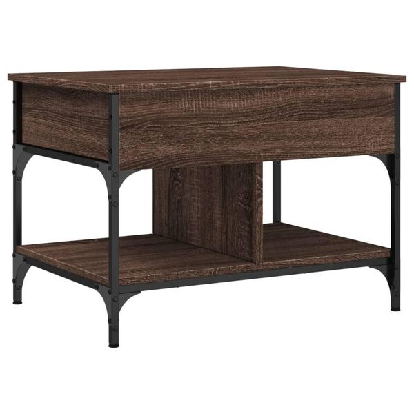 Syfax™ Tavolino Salotto Rovere Marrone 70X50X50Cm Multistrato Metallo-image