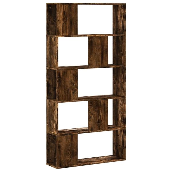Syfax™ Libreria 5 Ripiani Rovere Fumo 80,5X23,5X162,5Cm Multistrato-image