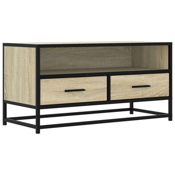Syfax™ Mobile Tv Rovere Sonoma 80X34,5X40 Cm Legno Multistrato Metallo-image