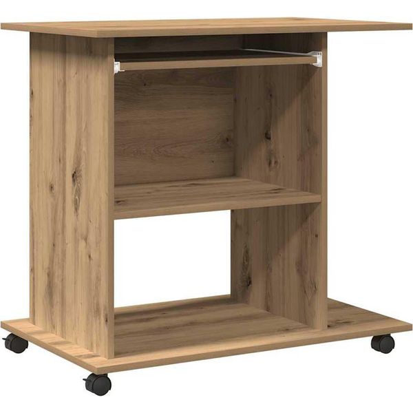 Syfax™ Scrivania Computer Rovere Artigianale Legno Multistrato-image