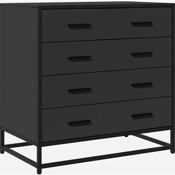 Syfax™ Cassettiera Nera 70X41X70 Cm In Legno Multistrato-image