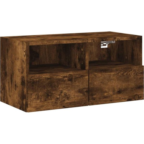 Syfax™ Mobile Tv A Parete Rovere Fumo 60X30X30 Cm In Legno Multistrato-image