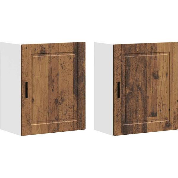 Syfax™ Pensili Da Cucina 2 Pz Porto Legno Antico In Legno Multistrato-image