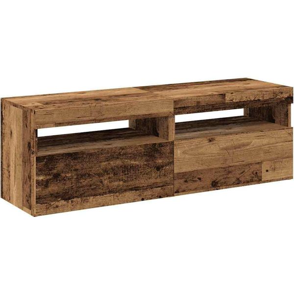 Syfax™ Mobili Porta Tv Con Led 2 Pz Legno Antico In Legno Multistrato-image