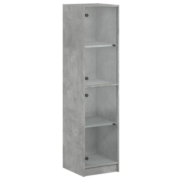 Syfax™ Credenza Con Ante In Vetro Grigio Cemento 35X37X142 Cm-image