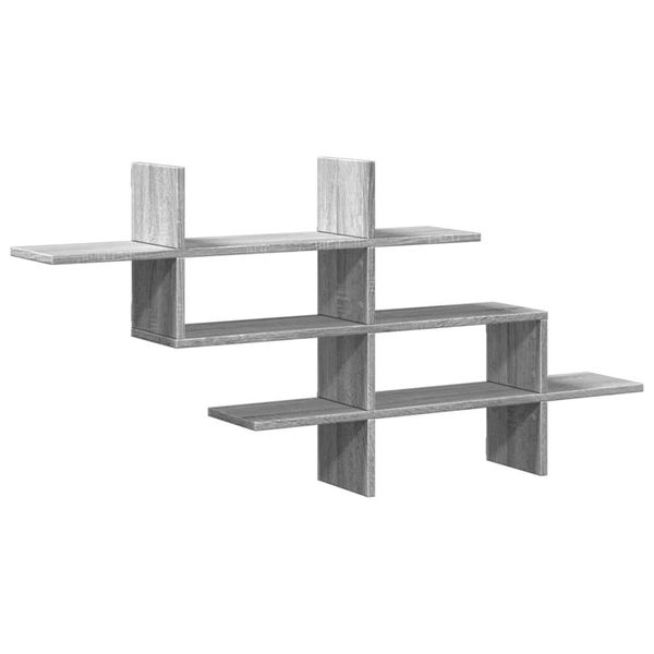 Syfax™ Mensola A Muro Grigio Sonoma 124,5X18X60,5 Cm In Truciolato-image