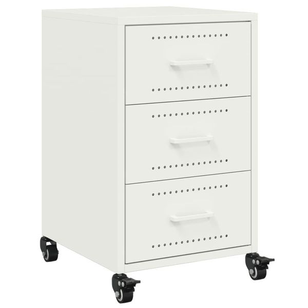 Syfax™ Comodino Bianco 36X39X59 Cm In Acciaio-image