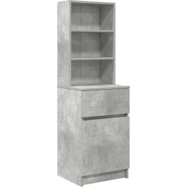 Syfax™ Comodino Grigio Cemento 39X35X125 Cm In Legno Multistrato-image