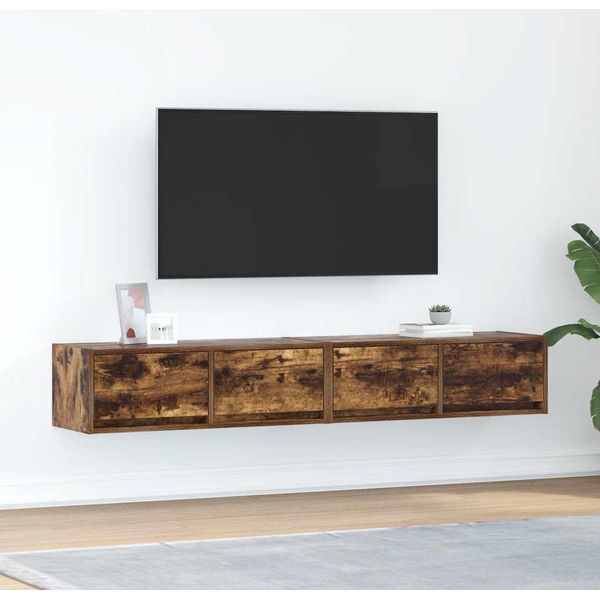 Syfax™ Mobili Tv 2 Pz Rovere Fumo 80X31X25,5 Cm Legno Multistrato-image