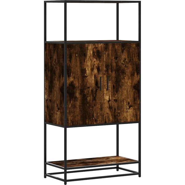 Syfax™ Credenza Rovere Fumo 68X35X139 Cm Legno Multistrato Metallo-image