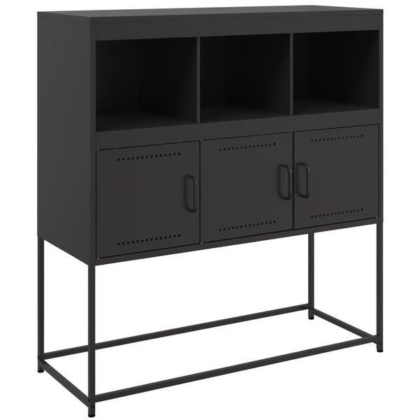 Syfax™ Credenza Nera 100,5X39X107 Cm In Acciaio-image