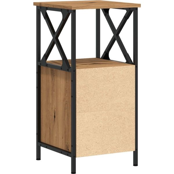 Syfax™ Comodino Rovere Artigianale 34X35,5X70 Cm In Legno Multistrato-image