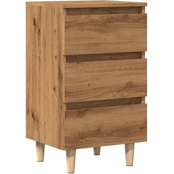 Syfax™ Comodino Rovere Artigianale 40X35X69 Cm In Legno Multistrato-image