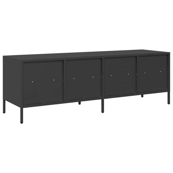 Syfax™ Mobile Tv Nero 135X39X43,5 Cm In Acciaio Laminato A Freddo-image