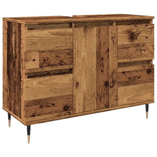 Syfax™ Mobile Da Bagno Legno Antico 80X33X60 Cm In Legno Multistrato-image